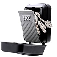 Large Key Storage Security Lock,V-Resourcing Sturdy Wall Mounted Outdoor, Re-settable 4 Digit Combination Lock Box,Share and Secure Keys for Home,Office,Garage etc[Internal Size:9.8 * 7.8 * 4.0cm]