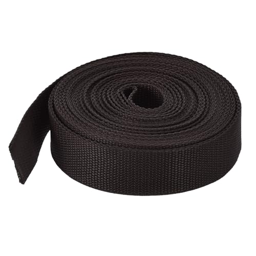 Image of MECCANIXITY Lightweight Polypropylene Webbing Strap 1 1 /4 inch 10 Yard Backpack Strapping Band Coffee for Outdoor Luggage Cargo Straps