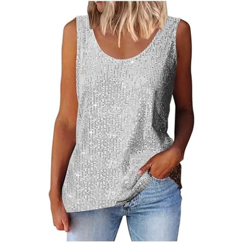 AnnSemo Women's Sequin Glitter Camisole Top Cover