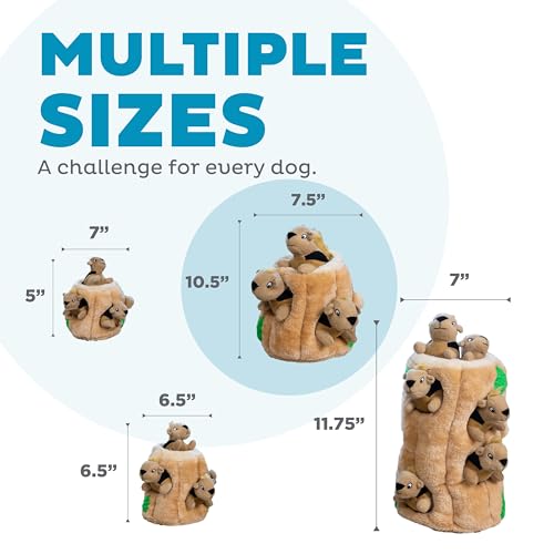 Image of Outward Hound Hide-A-Squirrel Dog Toy - Interactive 2‑in‑1 Plush Puzzle with 3 Squeaky Removable Squirrels, Large