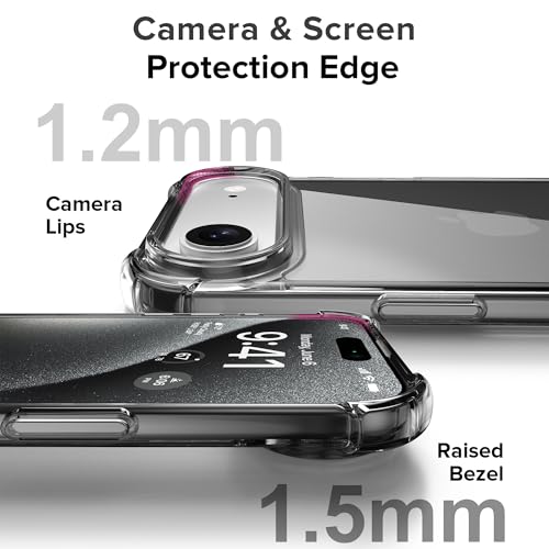 Image of ExpressBfor iPhone Air Case Cover | Anti-Scratch | Soft Shockproof Cushion Corners Camera Protection Back Cover | Hard Transparent Back Cover Case for iPhone Air - Clean Black