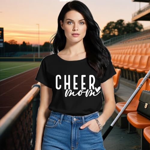 Cheer Mom Shirt for Women Game Day Mama Tshirt Mama Cheerleading Tee Tops2
