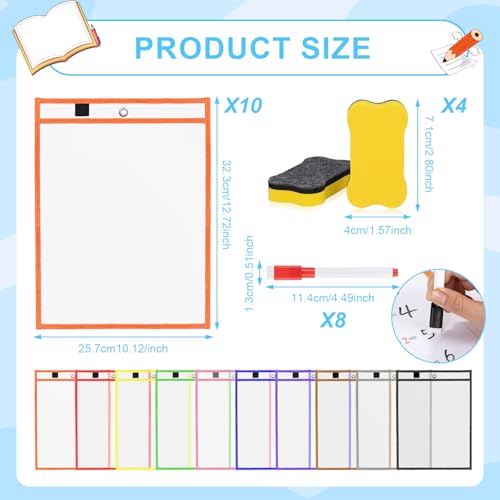 10 Stück Dry Erase Pockets Dry Erase Taschen a4 Dry Erase Taschen Dry Erase Dry Erase Mat Lehrerbedarf Wiederverwendbar Trocken Abwischbar Taschen Trocken A Bwischbar Taschen Schule Büro Abwischbar