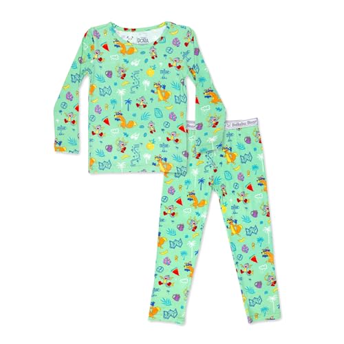 Bellabu Bear Dora Rayon from Bamboo Two-Piece Pajamas for Boys & Girls 4T (Boots' Jungle Adventure, 4T)