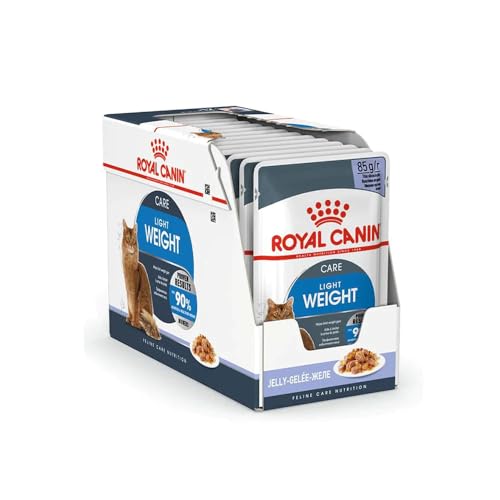 Royal Canin Light Weight Care en Gelatina | 12 x 85 g | Comida húmeda para Gatos | Apoyo para Gatos con sobrepeso | Contiene Hierro, manganeso y Zinc