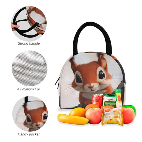 Curious Animal Print Backpack Set with Lunch Bag, Large Capacity Travel Backpacks and Lunch Box Insulated for Commute Hiking Picnic4