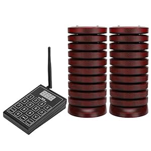 20-kanaals draadloos wachtlijnoproepsysteem, toetsenbordzender met 20 ontvangers voor pagers voor restaurants, mensen…