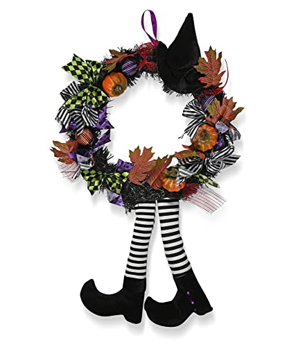 Skeleteen Happy Halloween Witch Wreath - Large 42" Front Door