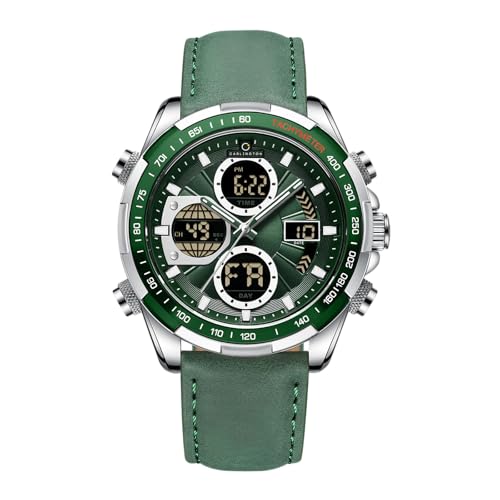 Image of Carlington Nitro Analog-Digital Men's Premium Leather Strap Wrist Watch | Quartz Movement | Water & Shock Resistant Watch for Men | Casual & Formal Wear - CT 9197