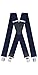 Produktbild Ranger Hosenträger für Männer X Form, 5 cm breit, 130 lang, regulierbare und elastische Hosenträger mit sehr starken Klipps - robust Dx50 (marineblau 1)