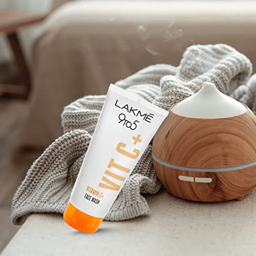 Image of LAKME 9To5 Vitamin C+ Face Wash | 100% Soap-Free | Enriched With Lemon Extract & Exfoliating Beads | For Dry, Oily, Normal, Sensitive & Combination Skin | 100G