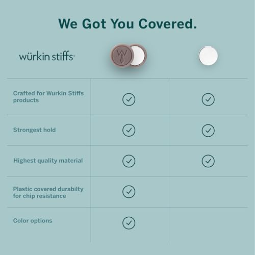 [Wurkin Stiffs] Men's 8 Storage Case Magnetic Power Button - Color Stay Single Pack (8 Buttons), Silver, Silver