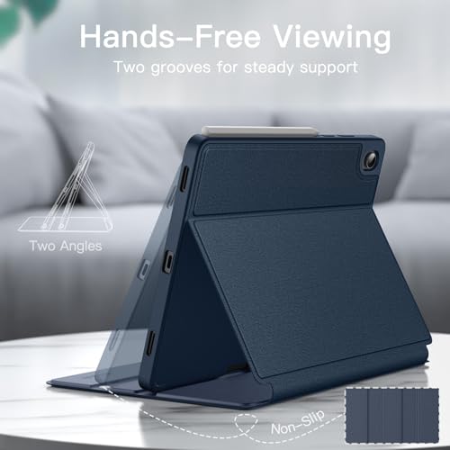 Image of JETech Cover Case for Samsung Galaxy Tab S11 with S Pen Holder, Slim Folio Stand Protective Tablet Cover, Multi-Angle Viewing, Auto Sleep /Wake (Navy)