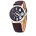 Handmade Wooden Watch Made with Natural Bamboo Wood in Brown Leather Strap - HGW-155