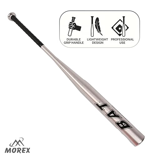 Image of Morex Baseball Bat | 34 Inch | Heavy Duty Aluminium Baseball Bat for Self Defence and Baseball Game | Anti-Slip Grip, Best for Training and Matches(Light Weight - 500g)