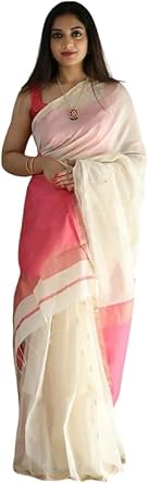 Krishna Designer 100% Pure Maheshwari Silk Handloom Women Saree Weaving Fabric Sari Wedding Wear With Matching Blouse Piece