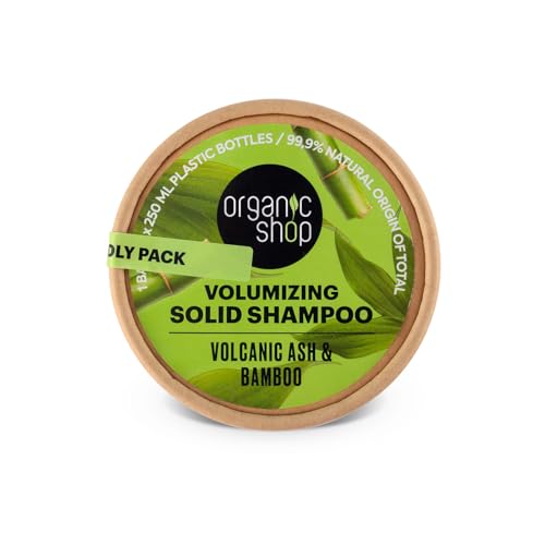 Organic Shop Bamboo & Volcanic Ash Volumizing Solid Shampoo Bar, ...