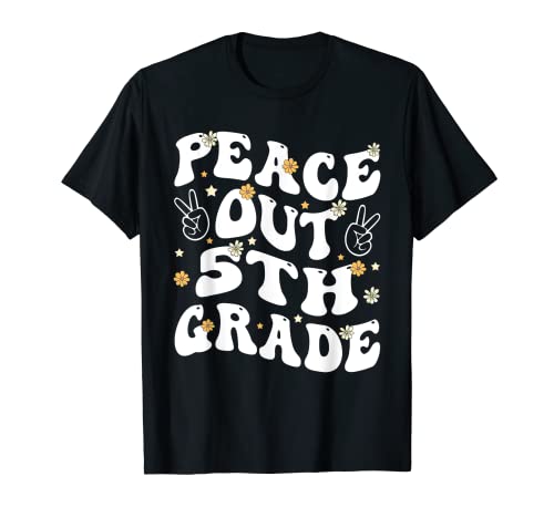 Peace Out 5th Grade Groovy Graduation 5th Grade Hello Summer T-Shirt