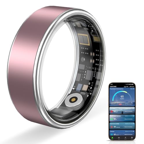 HPLSZCN Smart Ring for Women & Men - Fitness Tracker, Sleep Monitor, IP68 Waterproof Health Ring, Activity Tracker Compatible with iOS & Android (Pink, 11)