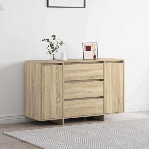 Frdhee Muebles De Salon Alacena Cocina, Vitrina Roble 120 x 41 x 75 cm Madera contrachapada Mueble Recibidor para Comedor, salón, Cocina