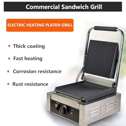 Sandwich Makers & Bread Presses for Commercial, Non-Stick Electric Griddle W/Movable Bracket, Fixable Pressing Plate From