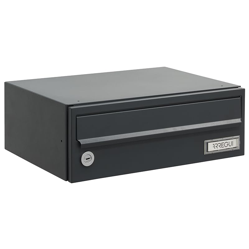 Arregui Slim H2506 Buzón de Pared para Edificios | Buzón de Comunidad Horizontal para Interior | Modulable y Agrupable | 12x34,5x25 cm | Antracita