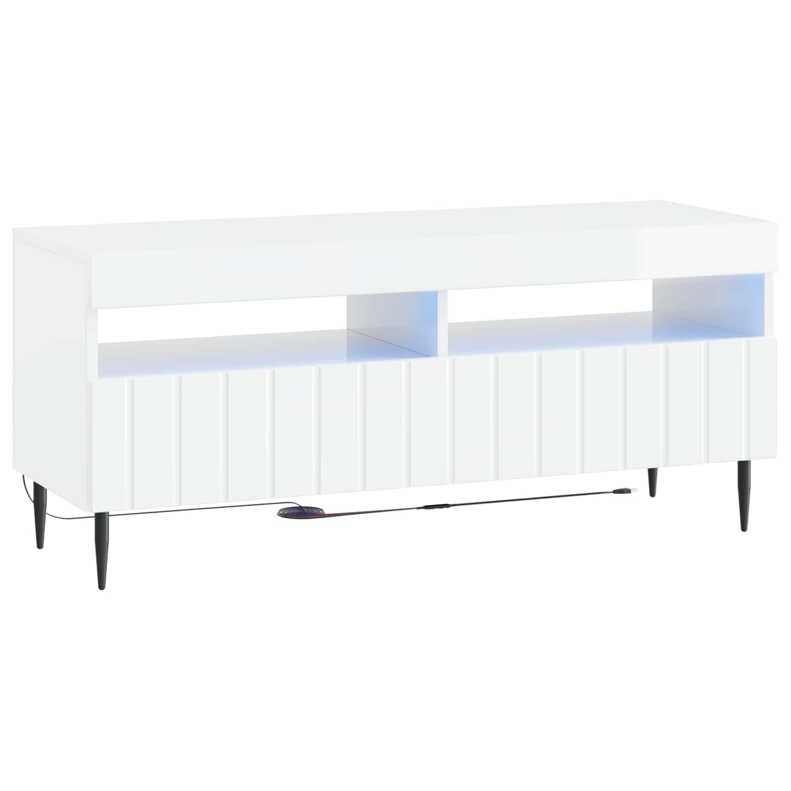 Mobile TV LED Bianco Lucido in Legno Ingegnerizzato