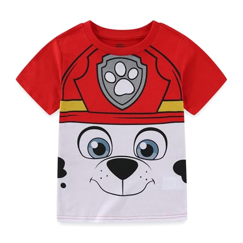Paw Patrol Marshall Rubble Chase Boys Short Sleeve T-Shirt for Toddler Big Kids Red