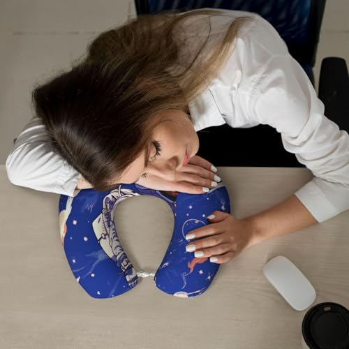 Almohada de viaje espuma viscoelástica negra ergonómica miniatura 6