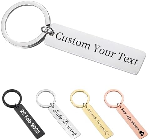 Custom Keychain - Personalized Double-Sided Engraved Name or Text...