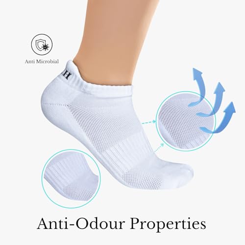 Hinze Women's Ultimate Comfort 6 Pairs Ankle Athletic Running Socks Low Cut Sports Tab Socks for Men and Women2