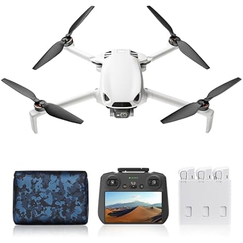 Skyrover S1 Mini Drone Camera Combo with Screen Controller, 4K/60fps Video, 8K Photo, 7.45-Mi Video Transmission, Under 249g, Auto Track, Vertical Shooting, 120-Min Flight Time with 3 Batteries