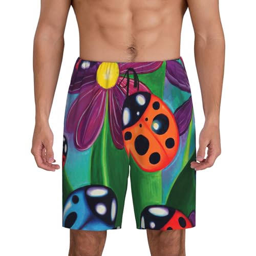 Pantalon de pyjama court contre la chaleur, short de nuit homme léger imprimé