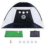 10x7ft Golf Practice Net, All-in-One Golf Practice Set: Driving Net with Mat, Target, Tee & Bag for Backyard Drills, Indoor Training
