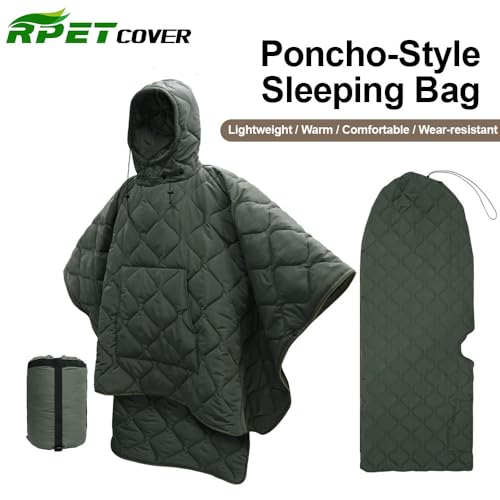 RPET Water Resistant Poncho Liner Blanket ideal para Camping, Caminata, Supervivencia al aire libre, con Bolsa compresora para fácil transporte miniatura 3