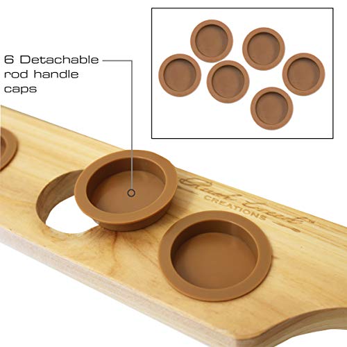 Rush Creek Creations 2-Piece 6 Fishing Rod Rack Storage Wall Mount - Easily Installed Fishing Pole Holder, Pine Finish, Light Wood (37-0019) #TOP7