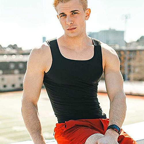 Baugger Colete de treino masculino com zíper Colete de treino para corpo modelador de corpo Terno re