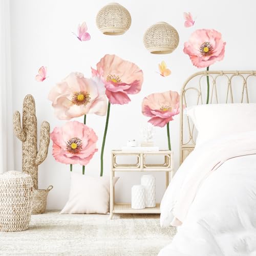 Vinilos decorativos flor acuarela gigante 2 hojas miniatura 3
