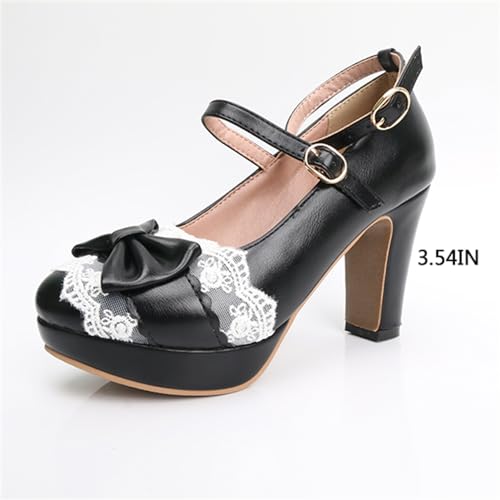 Image of FOREADA Mary Janes for Women Platform Heels Bow Kawaii Shoes Vintage Dress Pumps