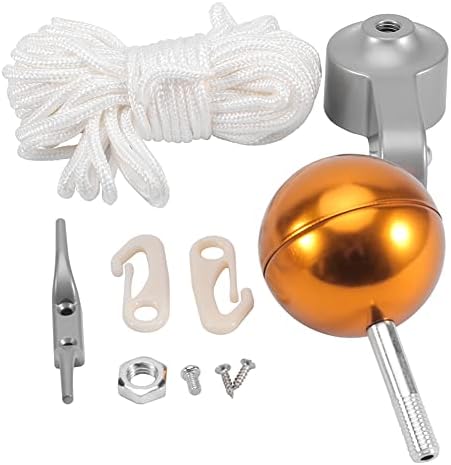 Flag Pole Repair Kit, Flagpole Accessories Kit, 1pc Pulley/Ball/Cleat/Braided Rope,2pcs Screws/Plastic Clips for Most Standard Flags(1)