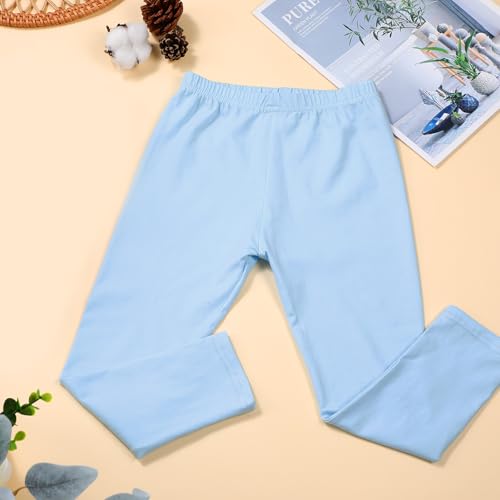 Ramede 8 Pcs Girls Leggings Full Length Solid Color Basic Leggings Soft Comfortable Stretch Tights Pants for Kids Girls Yoga2