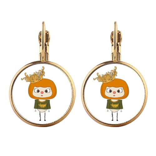 Boucles d'oreilles pendantes clip or jaune chrysanthème feuilles de sable pour femme