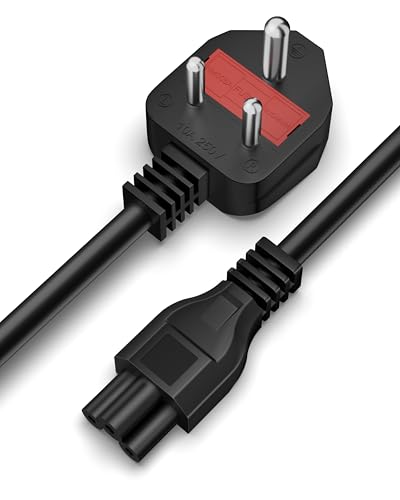 Image of FEDUS 1.8 Meter (5.9 Feet) Long Laptop Power Cord with Protection Fuse, 2500 Watt 3 Pin IEC C5 Charger Adapter Cable Wire AC Lead for Asus /Dell /HP /Lenovo /ASUS /Acer /Samsung /Compaq & All Gaming Laptop