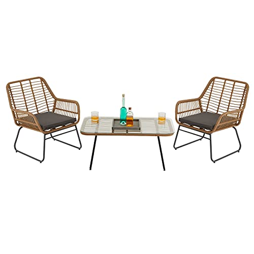 IDIMEX Beistelltisch BOREAL, schöner Gartentisch mit Glasplatte, rechteckiger Ablagetisch mit Rattan, schöner Outdoor… – Bild 7