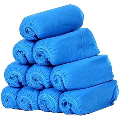 Shoe Cover Disposable. 100 pcs (50 pairs) Non-Woven Elasticated Fabric One Size Fits All. Non-Slip, Durable Boot & Shoes Cover for Indoor/Outdoor Cover