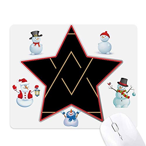 Tapis de souris triangle imprimé totem de Noël avec bonhomme de neige et surface antidérapante