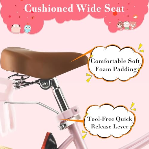 Miniatura 5 de Rully - Bicicleta Infantil 20 Donna Para Niñas 7-13 Años - Con Pata Y Cesta - Estilo Retro Rosa