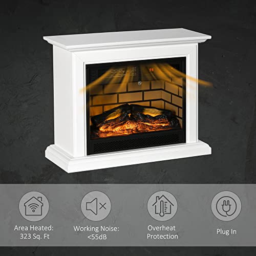 ESPIDOO Electric Fireplace Heater with Remote Control: Modern White Freestanding Fireplace with Dimmable Flame Effect - 1400W Space Heater for Home Office & Living Room with Temperature Control & Time - Image 6