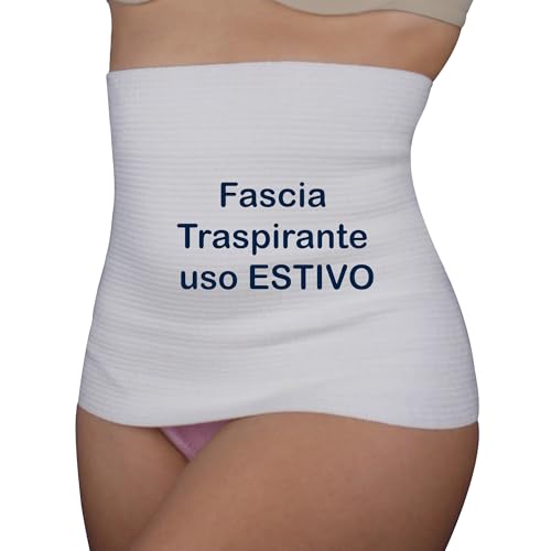 Faja lumbar elástica, fabricada en Italia, cinturón elástico para hombre y mujer, altura 31 cm, algodón transpirable, unisex, soporte de espalda y abdomen, ideal para verano y dolor de espalda (S)