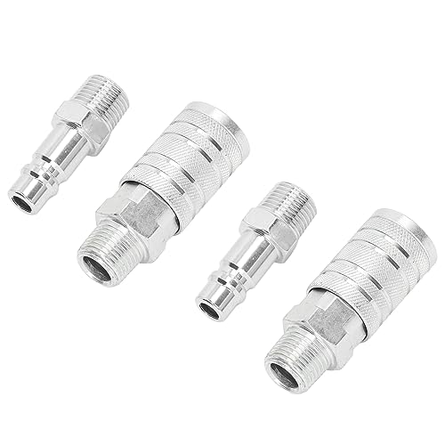 2 Pcs Air Hose Fitting, 1/2 in NPT Air Coupler Male Female Connectors, Quick Connect Air Coupler Kit, for Auto Shop, Air Compressor, Air Tools by EIMSOAH - Used condition - Image 8